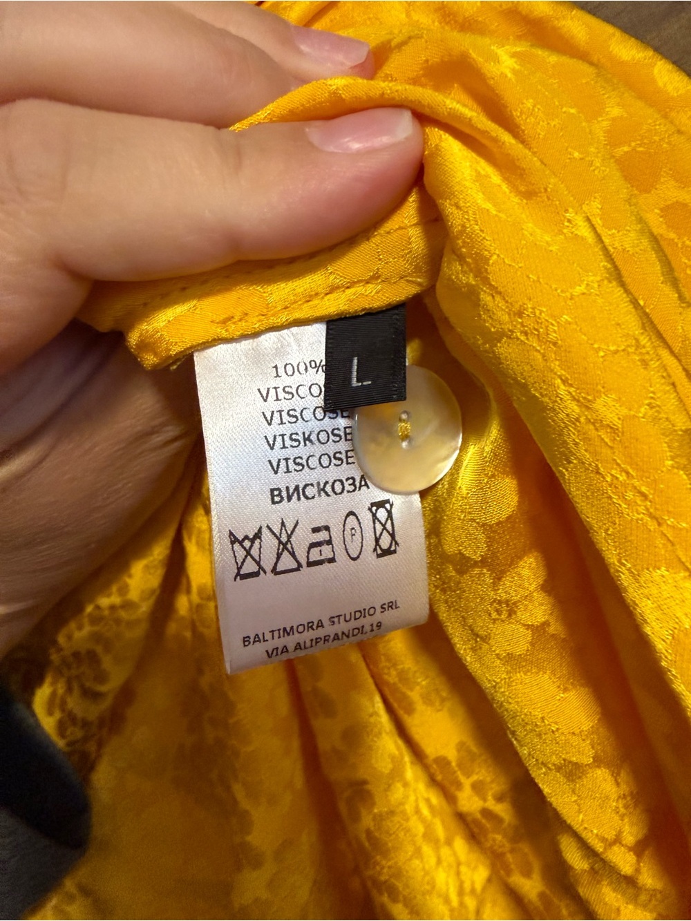 Authentic Andamane Diletta Midi Skirt Yellow Floral Jacquard Button Front - Picture 3 of 5